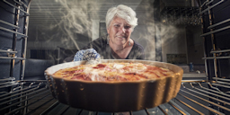 Frau nimmt Kuchen aus dem Backofen (Quelle: pixabay)